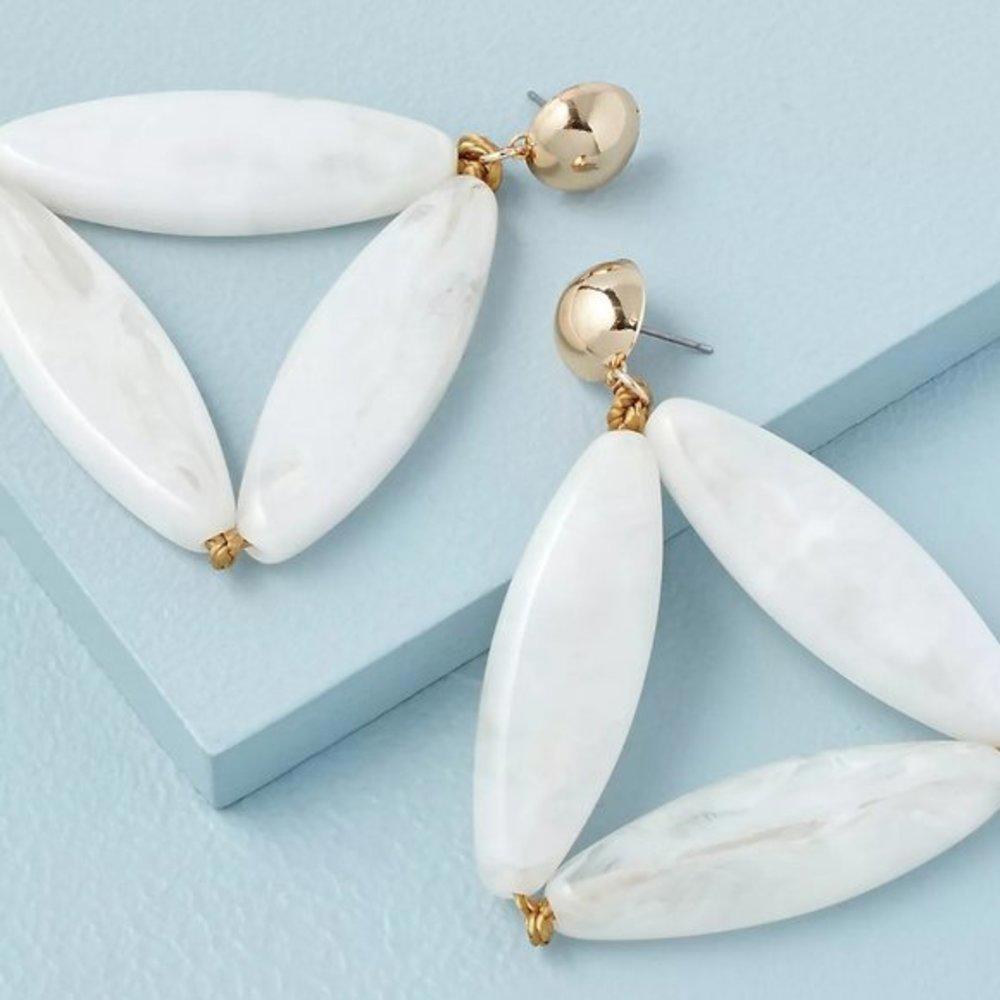 Anthropologie Pearl Triangle Drop Earrings